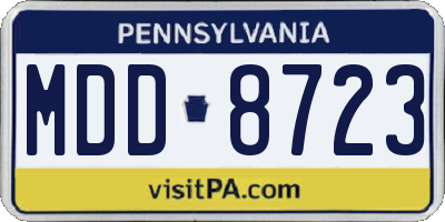 PA license plate MDD8723