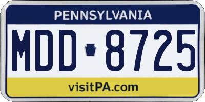 PA license plate MDD8725