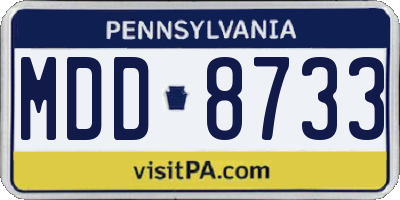 PA license plate MDD8733