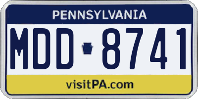 PA license plate MDD8741