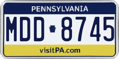 PA license plate MDD8745