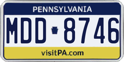 PA license plate MDD8746