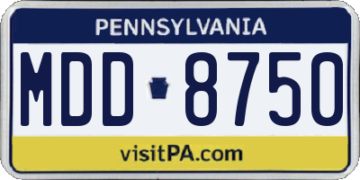 PA license plate MDD8750