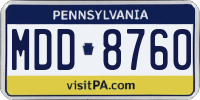PA license plate MDD8760