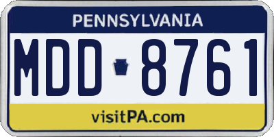 PA license plate MDD8761