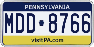PA license plate MDD8766