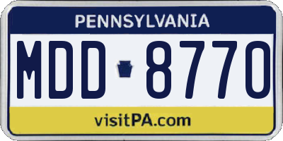 PA license plate MDD8770