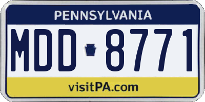 PA license plate MDD8771