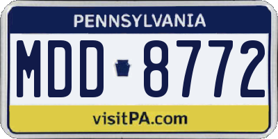 PA license plate MDD8772