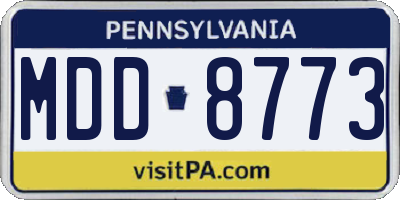 PA license plate MDD8773