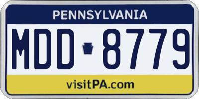 PA license plate MDD8779