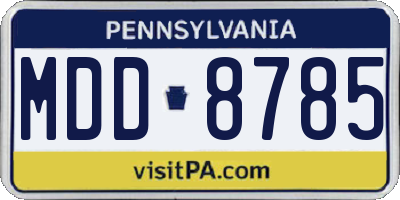 PA license plate MDD8785