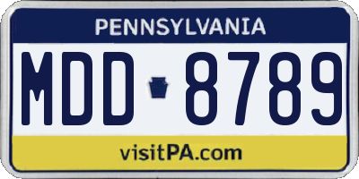 PA license plate MDD8789