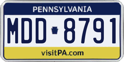 PA license plate MDD8791