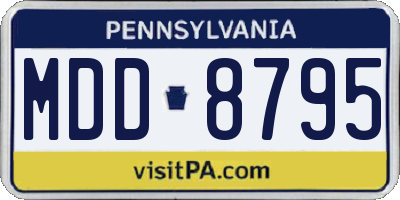 PA license plate MDD8795