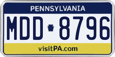 PA license plate MDD8796