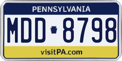PA license plate MDD8798