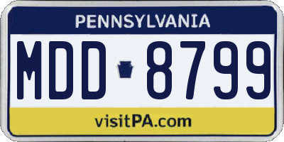 PA license plate MDD8799