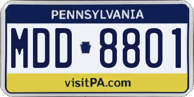 PA license plate MDD8801