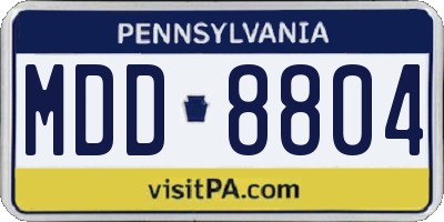 PA license plate MDD8804