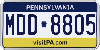 PA license plate MDD8805