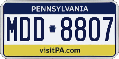 PA license plate MDD8807