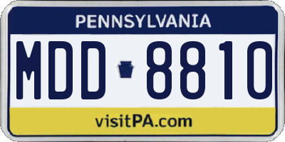 PA license plate MDD8810