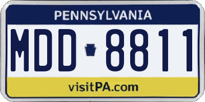PA license plate MDD8811