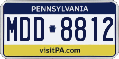 PA license plate MDD8812