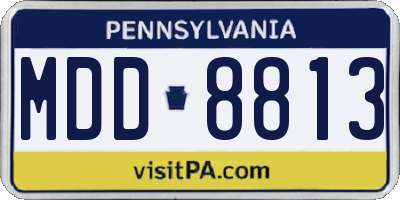 PA license plate MDD8813