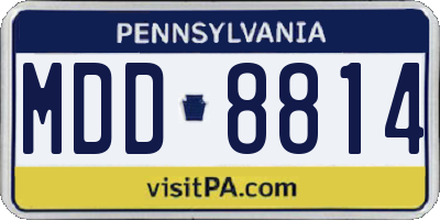 PA license plate MDD8814