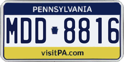PA license plate MDD8816