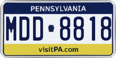 PA license plate MDD8818
