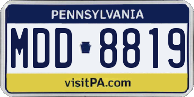 PA license plate MDD8819