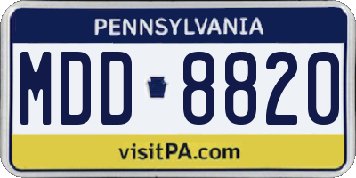 PA license plate MDD8820