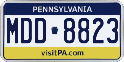 PA license plate MDD8823