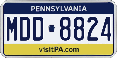 PA license plate MDD8824