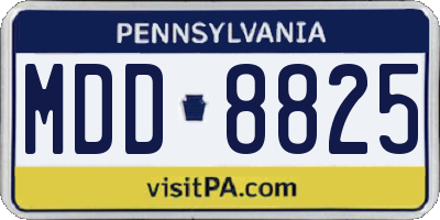 PA license plate MDD8825