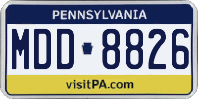 PA license plate MDD8826