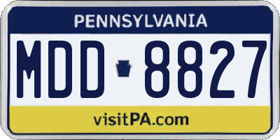 PA license plate MDD8827
