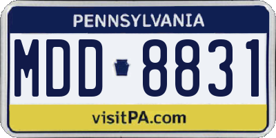 PA license plate MDD8831