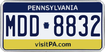 PA license plate MDD8832