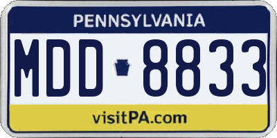 PA license plate MDD8833