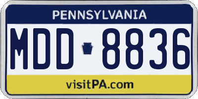 PA license plate MDD8836