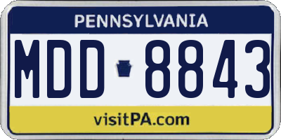 PA license plate MDD8843