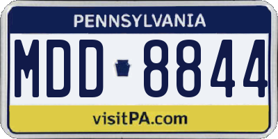 PA license plate MDD8844