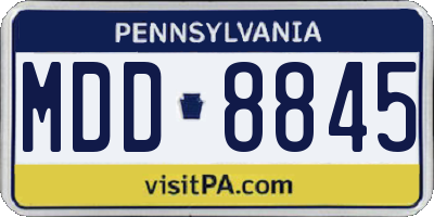 PA license plate MDD8845