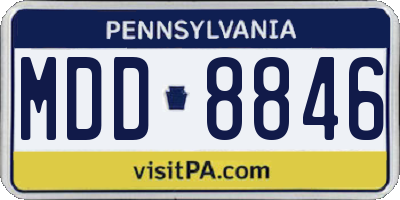 PA license plate MDD8846