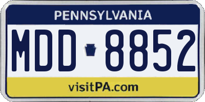 PA license plate MDD8852