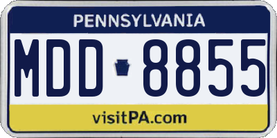 PA license plate MDD8855